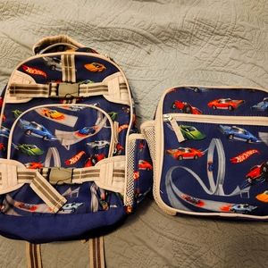 Pottery Barn Mackenzie Hot Wheels backpack and lunchbox set